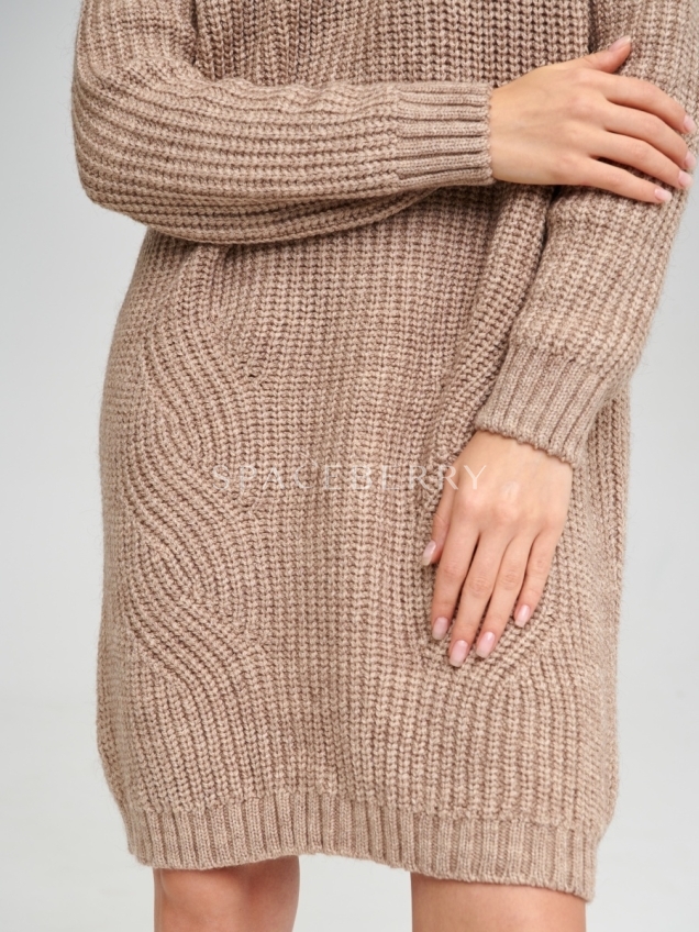 Женский вязаный свитер оверсайз, платье